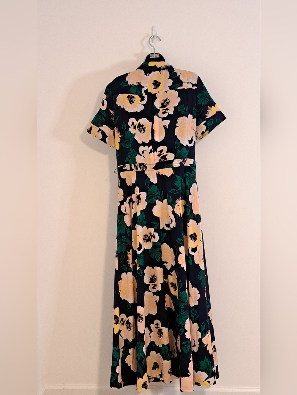 Banana Republic Floral Tie-Waist Midi Dress Missing Belt Misses Large - Picture 11 of 12